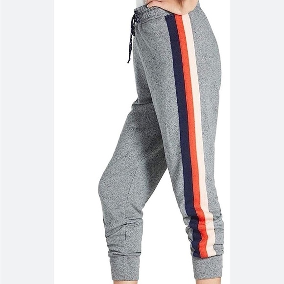 Sundry Side Stripe Jogger Pants Heather Grey Size 0/XS Drawstring - Picture 2 of 11